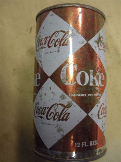 Vintage Rare Coke Can w/Diamonds, Tin w/Pull Tab Top Empty 12 oz 1960''s?? -- Antique Price ...