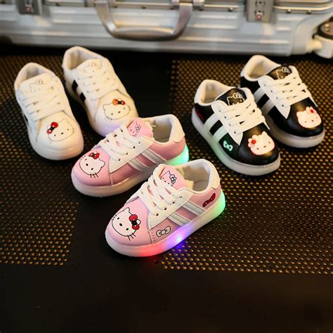 Girls Shoes With Light LED Lights Sport Girls Shoes Cute Kids Soft ...