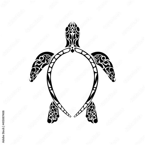 Tribal Polynesian turtle pattern. Maori and Polynesian culture pattern ...