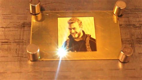 Fiber Laser Engraving Picture on brass - YouTube