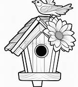Bird House Flowers coloring Page Coloring Sheet For Kids Vol 9 sketch template