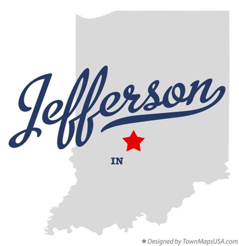 Map of Jefferson, Morgan County, IN, Indiana