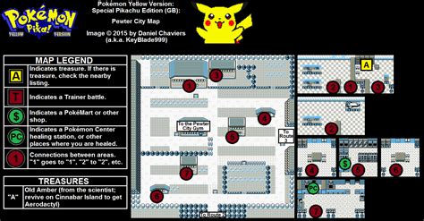 Pokemon Yellow Version: Special Pikachu Edition Pewter City Map Map for ...