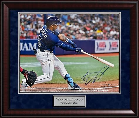 Wander Franco Autograph Photo Swing 23x27 MLB Authentication - New England Picture