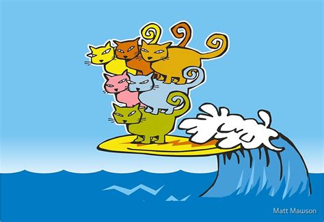 "cat surfing" by Matt Mawson | Redbubble