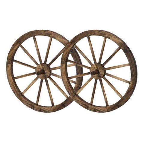 HGC Steel Rimmed Wooden Wagon Wheel Wall Decor - Set of 2 - Walmart.com