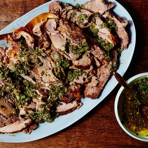 Slow Cooker Pork Shoulder with Zesty Basil Sauce | Epicurious Recipe | Epicurious