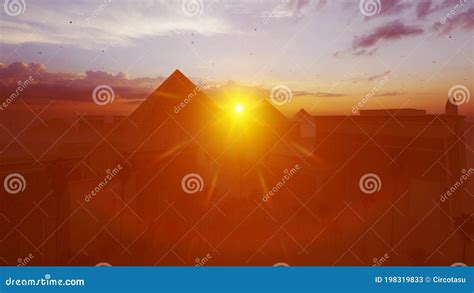 Amazing Sunrise Over the Great Pyramids at Giza, Cairo, Egypt Stock Image - Image of giza ...