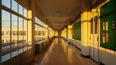 Japanese School Hallway 3d Scene model - TurboSquid 2038376