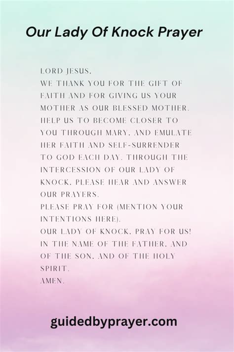 Our Lady Of Knock Prayer – Guided by Prayer