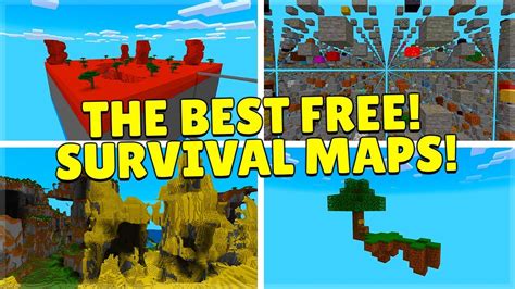 The TOP 5 FREE Minecraft Survival Maps to DOWNLOAD (MCPE/Bedrock) - YouTube