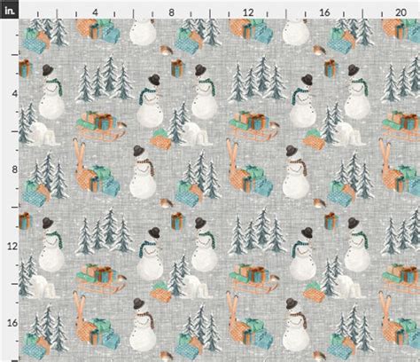 Snowman Fabric by the Yard. Quilting Cotton Organic Knit - Etsy