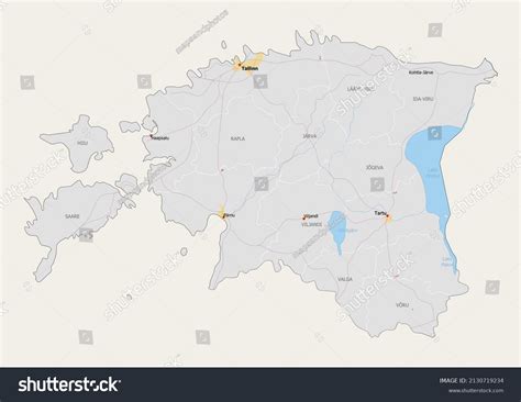 Estonia Political Map Capital National Borders Stock Illustration ...