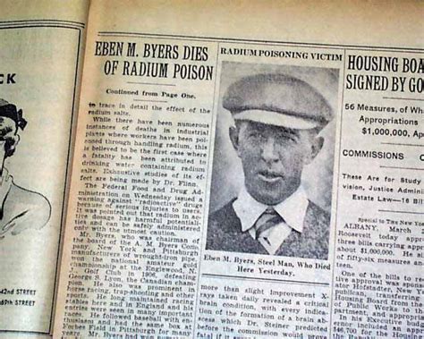 EBEN BYERS Radithor Radium Water Radiation Poisoning DEATH 1932 NYC Newspaper | eBay