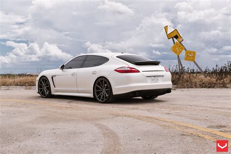 White Porsche Panamera Gets Contrasting Black Vossen Rims — CARiD.com ...