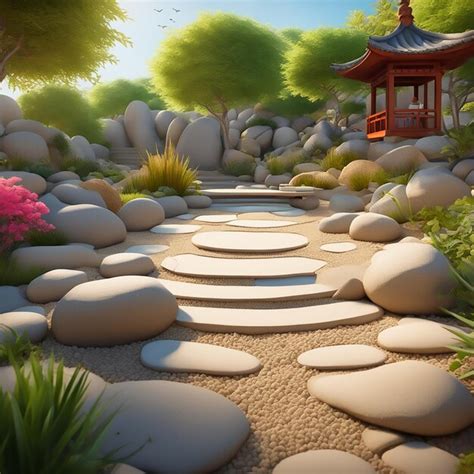 Premium Photo | Zen garden meditation illustrate a tranquil zen garden ...