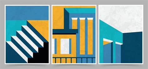Abstract Architecture Poster with Modern Geometric Building Background ...