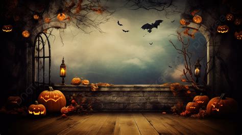 Halloween Backdrop With Pumpkins And Bats Background, Halloween Picture Backdrop, Halloween ...