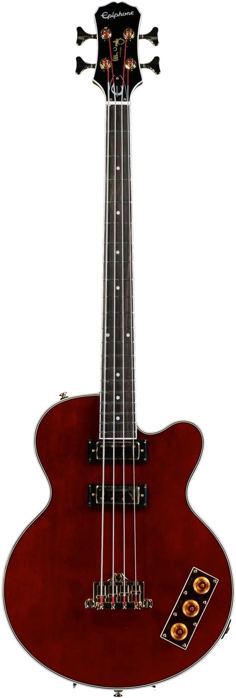 Epiphone Allen Woody Rumblekat Signature Bass Guitar, Wine Red Bass ...