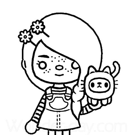 Girl and Pet Toca Life World Coloring Page - Free Printable Coloring Pages for Kids