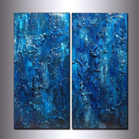 ORIGINAL Art abstrait, originale texture abstraite peinture, bleu Fine ...