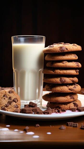 Premium AI Image | Savoring chocolate cookies perfectly paired with a ...