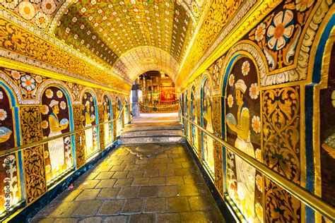 Temple of the Tooth Relic, famous temple housing tooth relic of the Buddha, UNESCO World ...