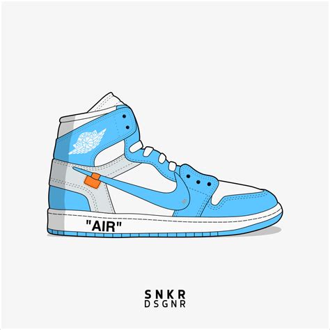 [Art] Off-White Jordan 1 UNC Drawing : streetwear