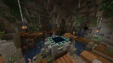 Completed portal room, done in survival : Minecraft