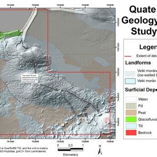 Map of the Quaternary geology of the detailed study area. The mapping ...