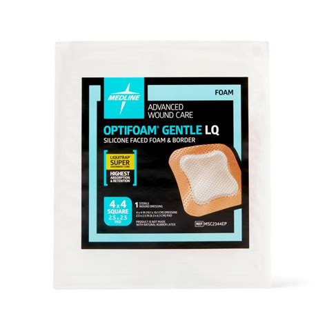 Optifoam Gentle LQ Silicone/Foam Dressing 4x4 1Ct