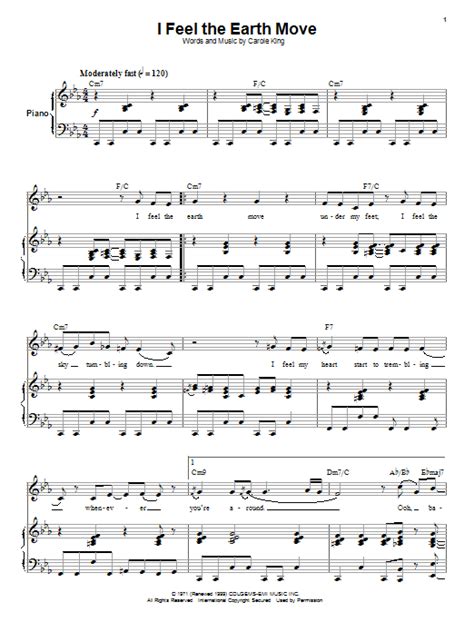 I Feel The Earth Move | Sheet Music Direct