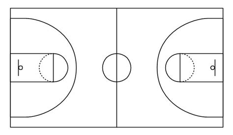 Simple basketball court, basketball court, basketball court diagram, basketball court layout ...