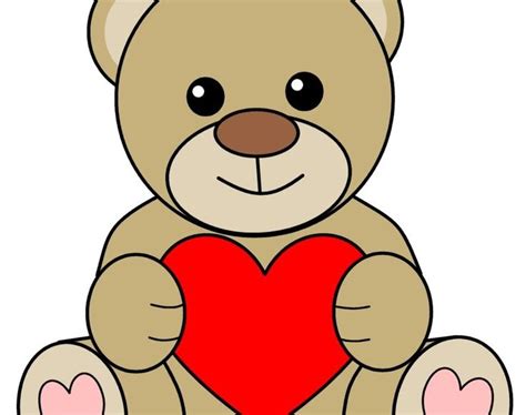 Step by step instructions how to draw a teddy bear with a heart. | Teddybär zeichnen, Herz ...