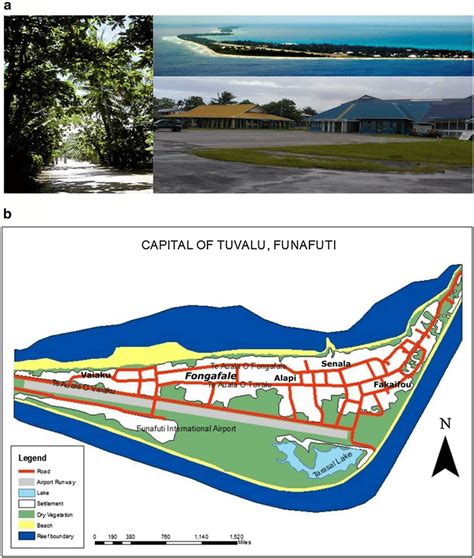 a Island Group of Funafuti and the Funafuti International Airport in ...