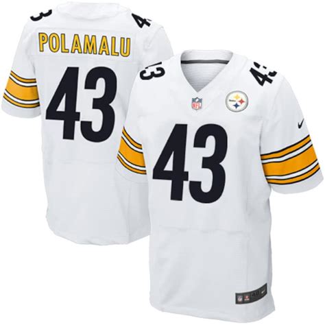 Mens Pittsburgh Steelers Troy Polamalu Nike White Elite Jersey