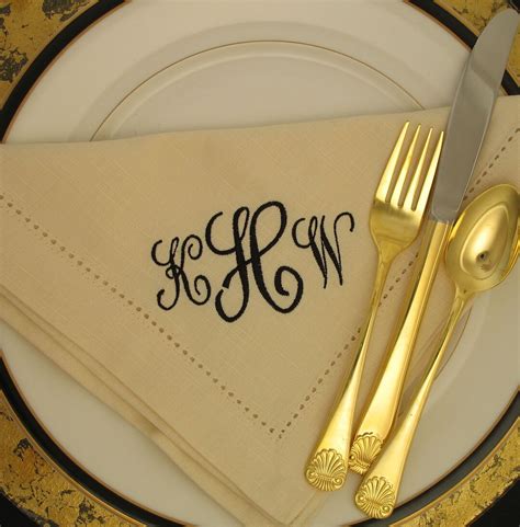 Monogrammed Cotton Napkins Monogrammed Hemstitched Cloth - Etsy