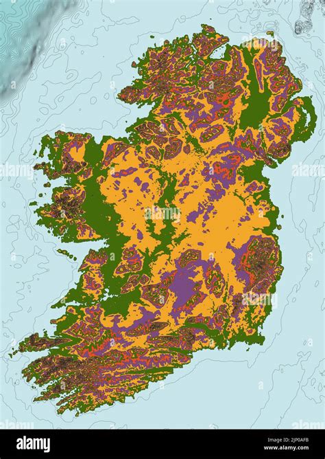 Vector Ireland topographic map art Stock Vector Image & Art - Alamy