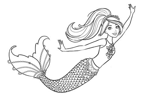 Free Printable Barbie Mermaid Coloring Pages Barbie Mermaid Coloring ...