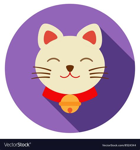 Lucky cat icon flat Royalty Free Vector Image - VectorStock