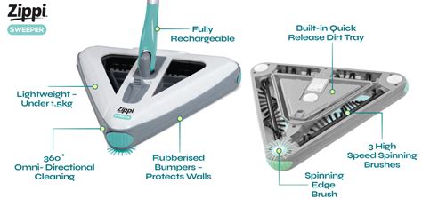 Zippi Sweeper | Lightweight, Cordless, Motorised Sweeper