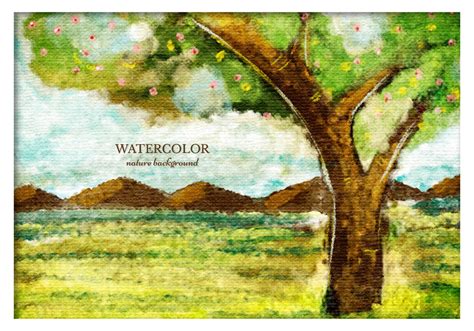 Free Vector Watercolor Tree Landscape 114320 Vector Art at Vecteezy