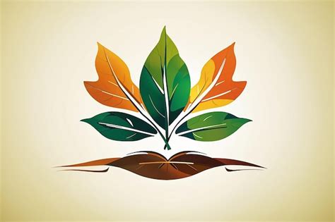 Premium AI Image | Illustration art of a leaf logo with isolated background