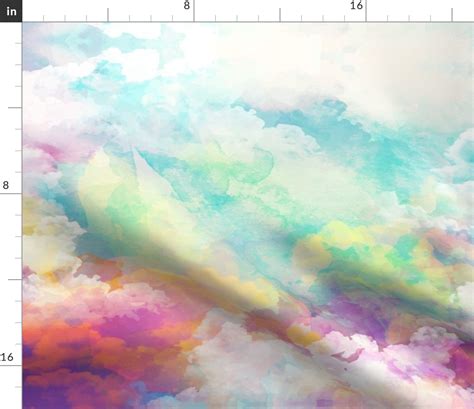 Watercolor pastel clouds Reduced By Fabric | Spoonflower