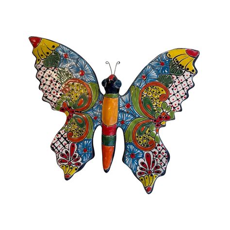 Large Talavera Ceramic Butterfly Wall Art, Ready to Hang, Hand-made in ...