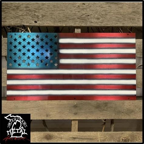 American Flag Metal Wall Art - Michigan Metal Artwork