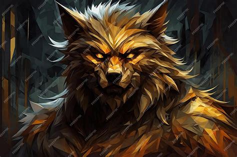 Premium AI Image | Digital painting of a wolf in the forest Digital ...