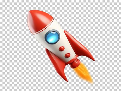 Premium PSD | Cartoon rocket isolated on transparent background png psd