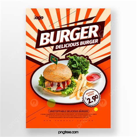 Stylish Burger Food Poster Template Download on Pngtree