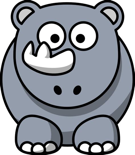 OnlineLabels Clip Art - Cartoon Rhino